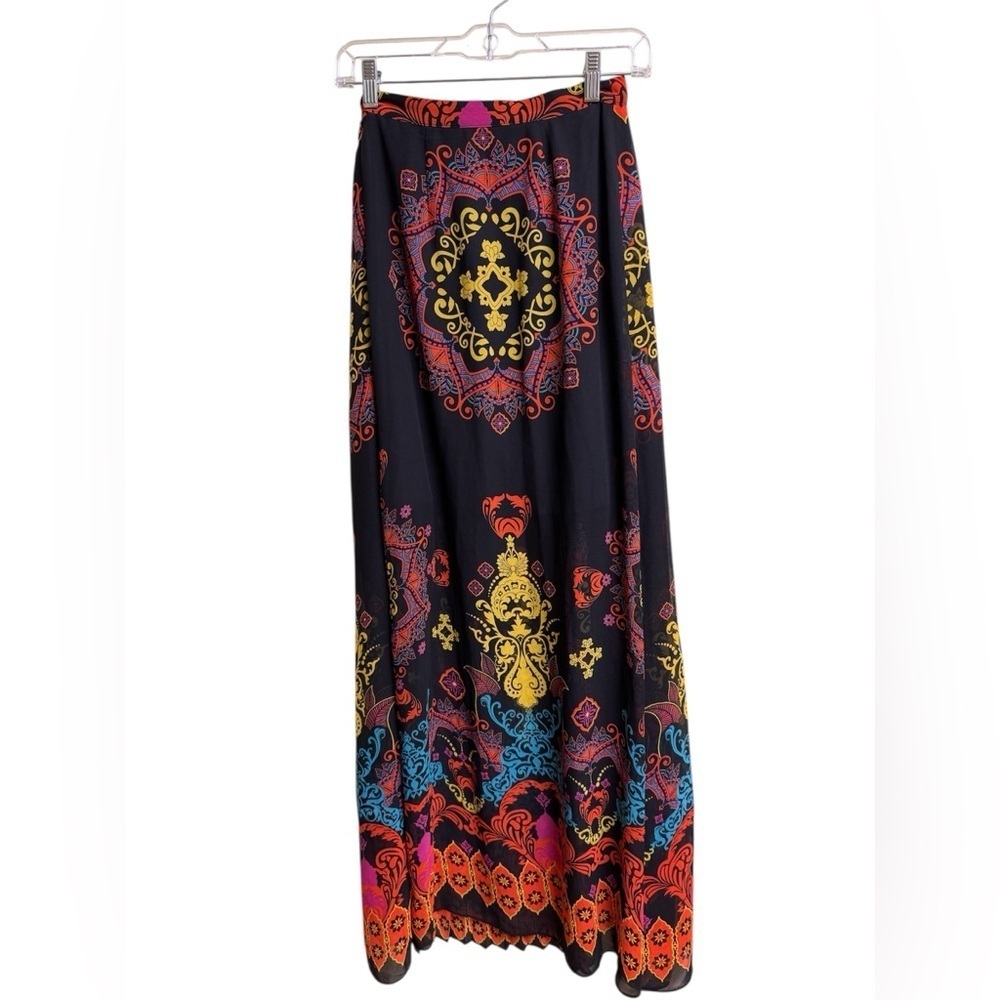 Bebe Multicolor Boho Medallion Maxi Skirt – Size 4 – 43” Long